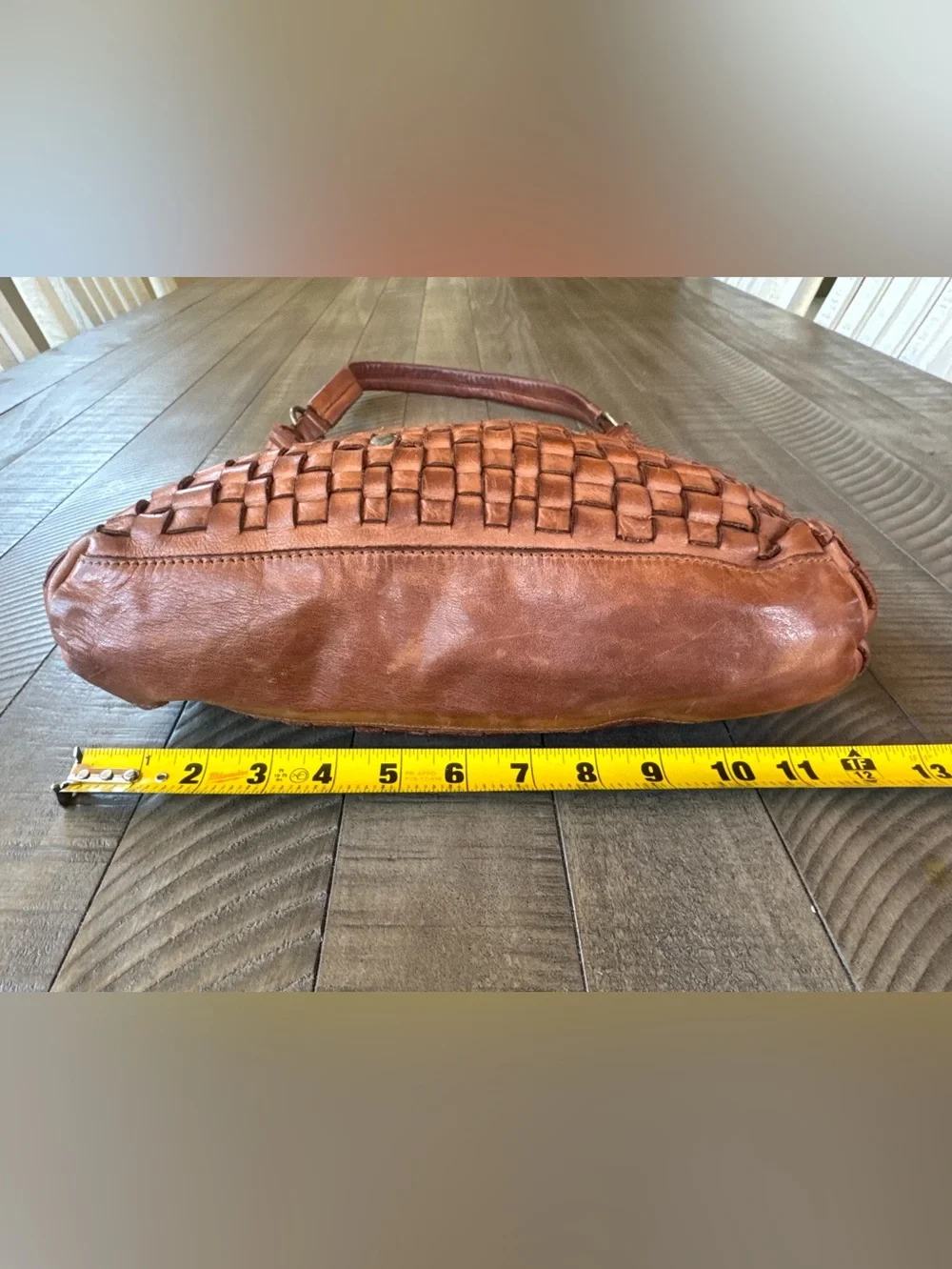 Harbour 2nd Tuula Woven Leather Riveted Distressed Hobo Shoulder Bag Purse
